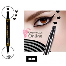 Tus Eyeliner Oknyj pentru ochi cu 2 capete, rezistent la apa Negru - Inimioara 